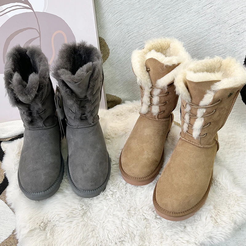 Tasman爱斯基摩系列澳洲美利奴中筒雪地靴【19983】