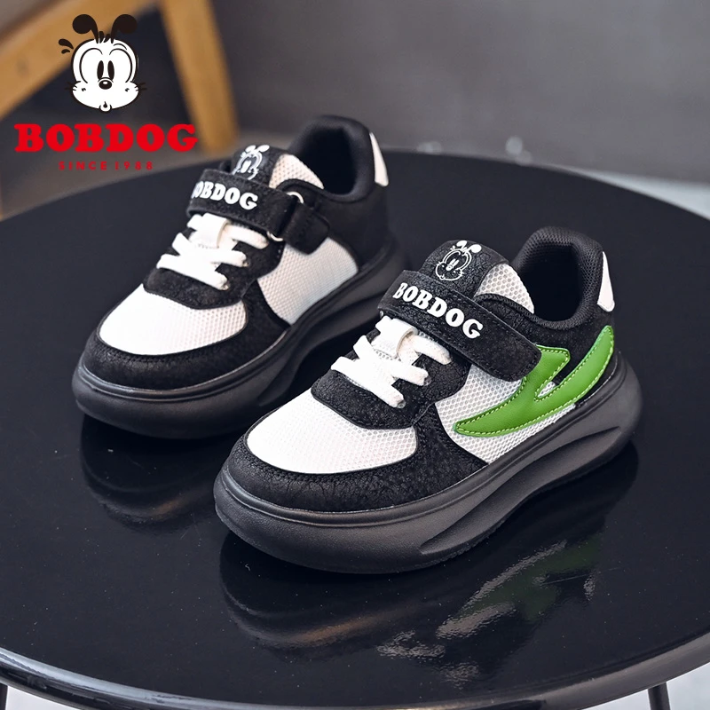 BOBDOG/巴布豆儿童运动鞋6-12岁儿童鞋春秋中大童软底透气老爹鞋