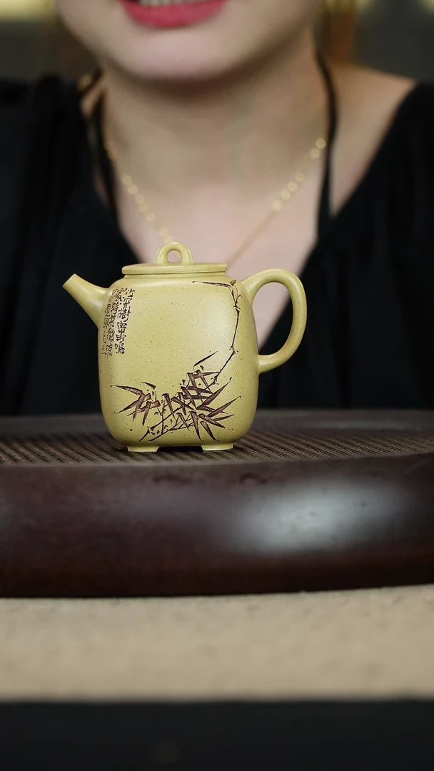 【闪购商品】紫砂茶壶本山绿四方