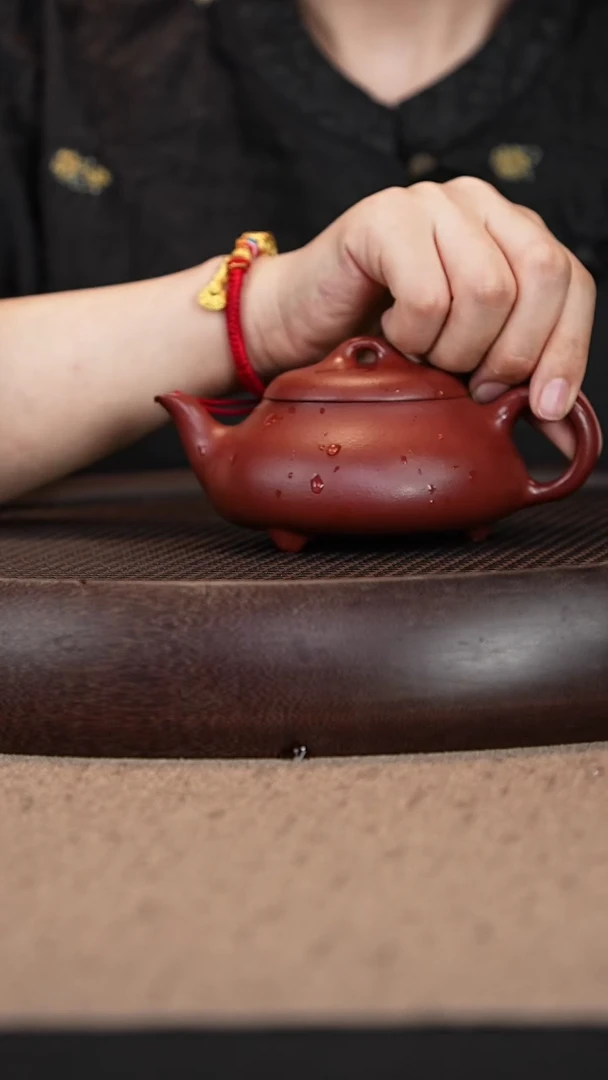 【闪购商品】紫砂茶壶玫红砂汉棠石瓢