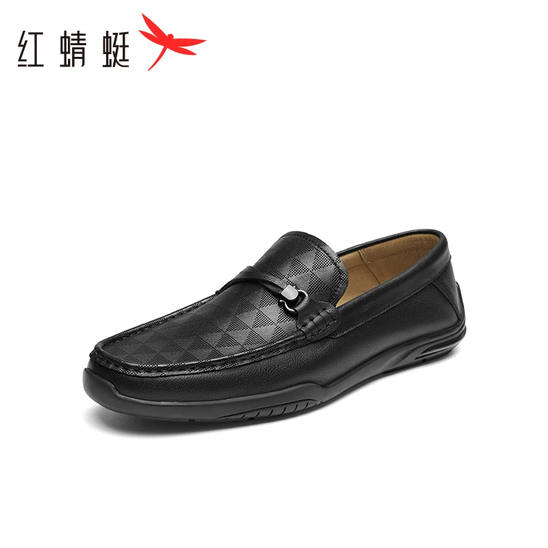 红蜻蜓时男乐福鞋2023秋季新款一脚蹬豆豆休闲商务男鞋男士单鞋