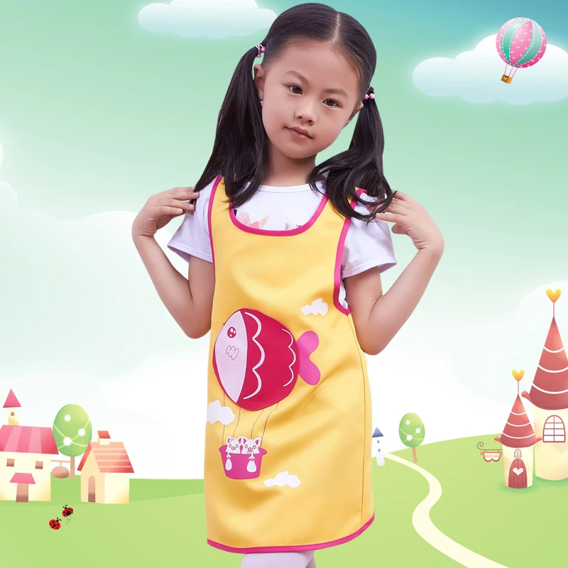 【88021】幼儿园小孩美术烘焙围腰画画衣吃饭儿童书法背心围裙