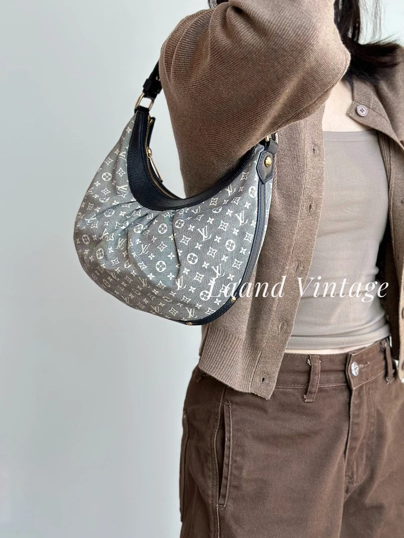 95新 LouisVuitton/路易威登 LV灰花丹宁单肩包/05215/Laand中古