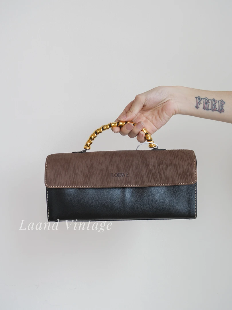 95新 LOEWE/罗意威 中古蛇骨法棍包/04850/Laand中古