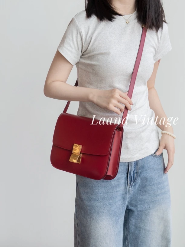 95新 Celine/思琳 红色光面box包/04993/Laand 中古