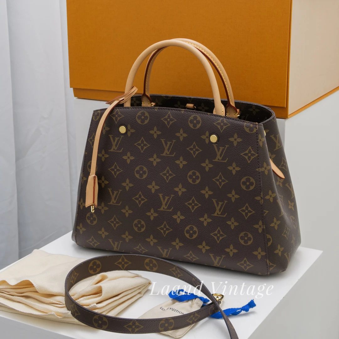 95新 LouisVuitton/路易威登 LV老花中号蒙田/06089/Laand中古