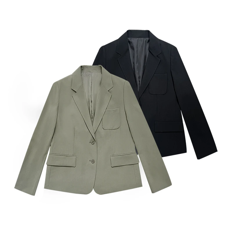 【新品上市】时尚双色百搭休闲韩版西装简约宽松气质上衣XFYH039