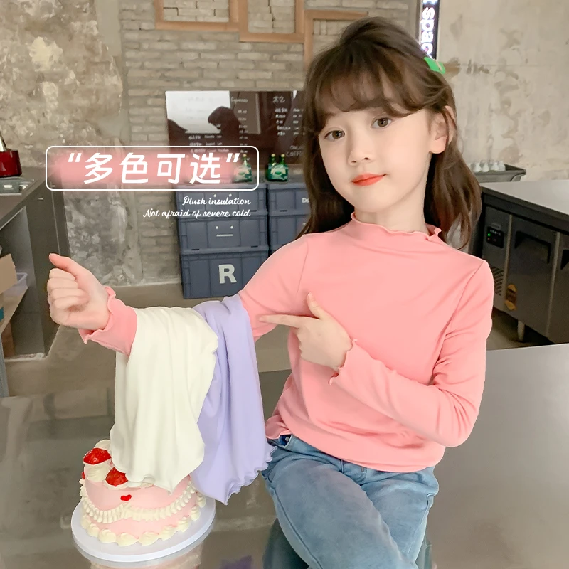 半高领打底衫秋冬上衣纯棉女孩内搭长袖t恤秋装