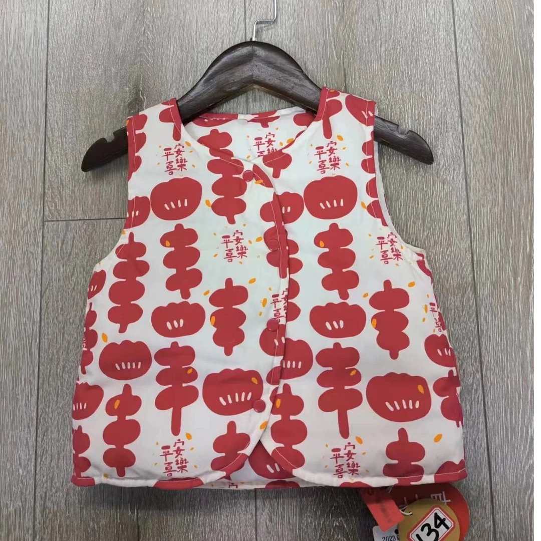 34183128#“平安喜乐”数码印花羽绒马甲