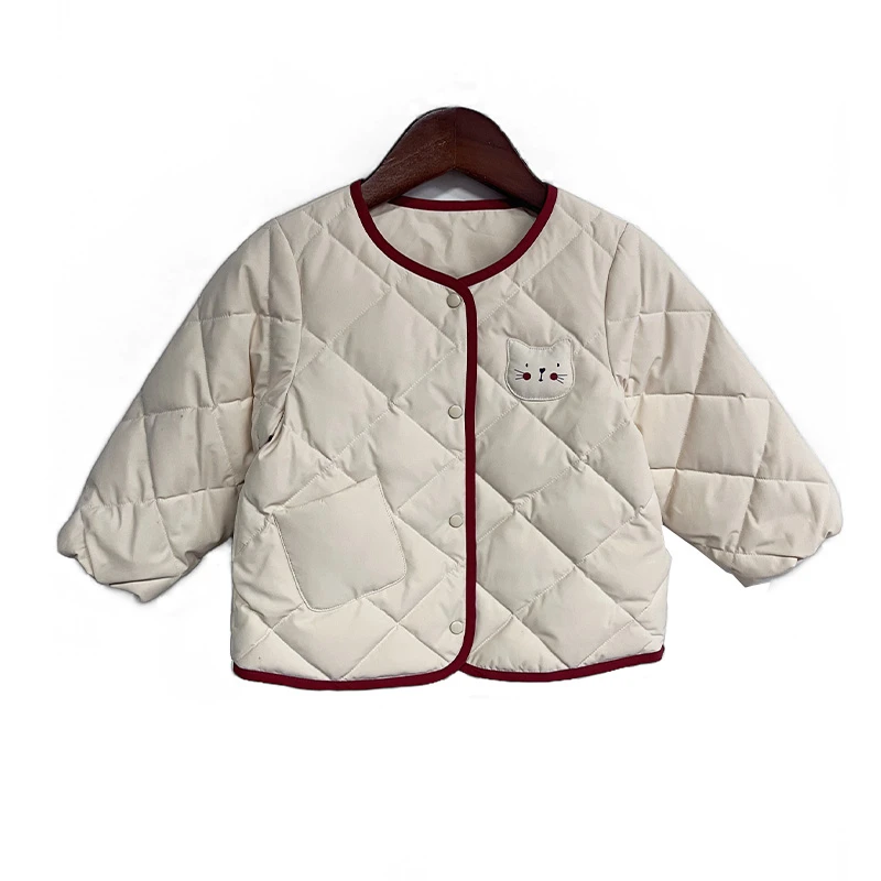 乐眸立体猫头菱形格内胆#34181215宝宝外穿保暖秋冬冬季