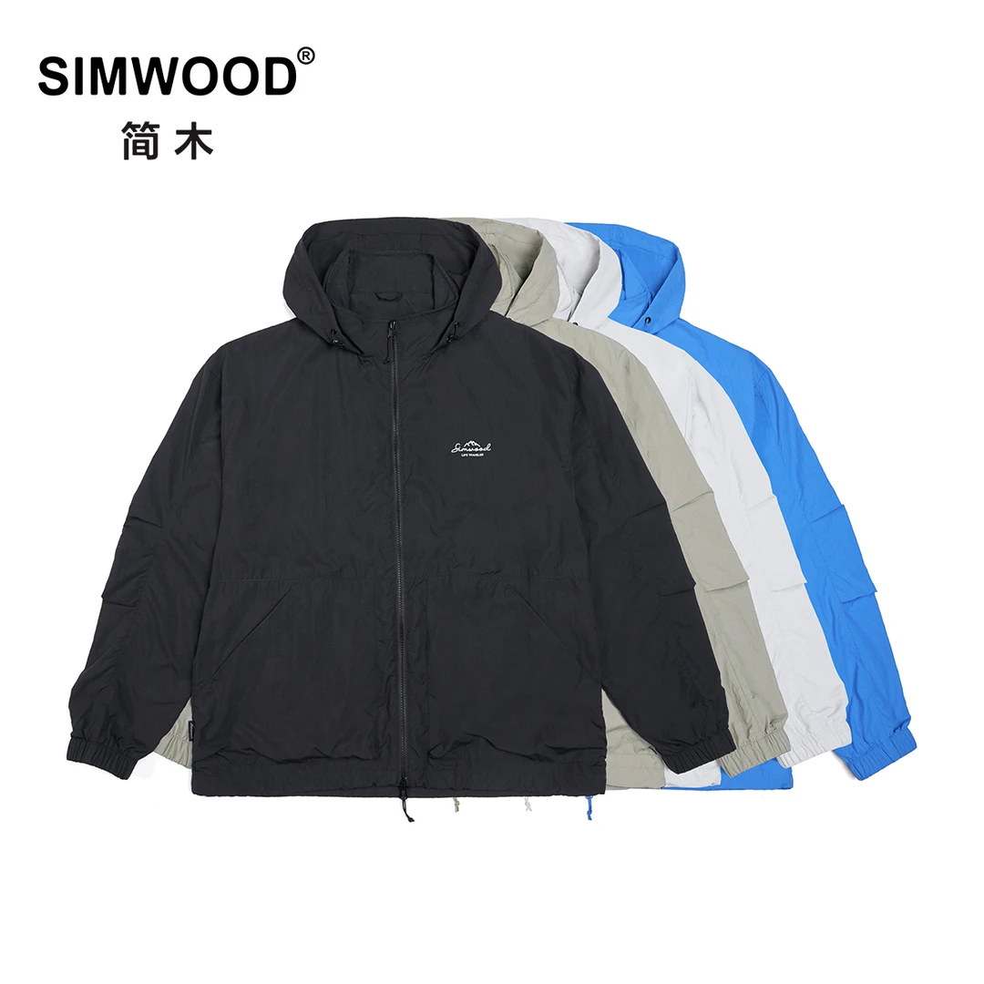 SIMWOOD/简木【宽松版】户外防水防晒轻薄男士连帽夹克外套SM130059