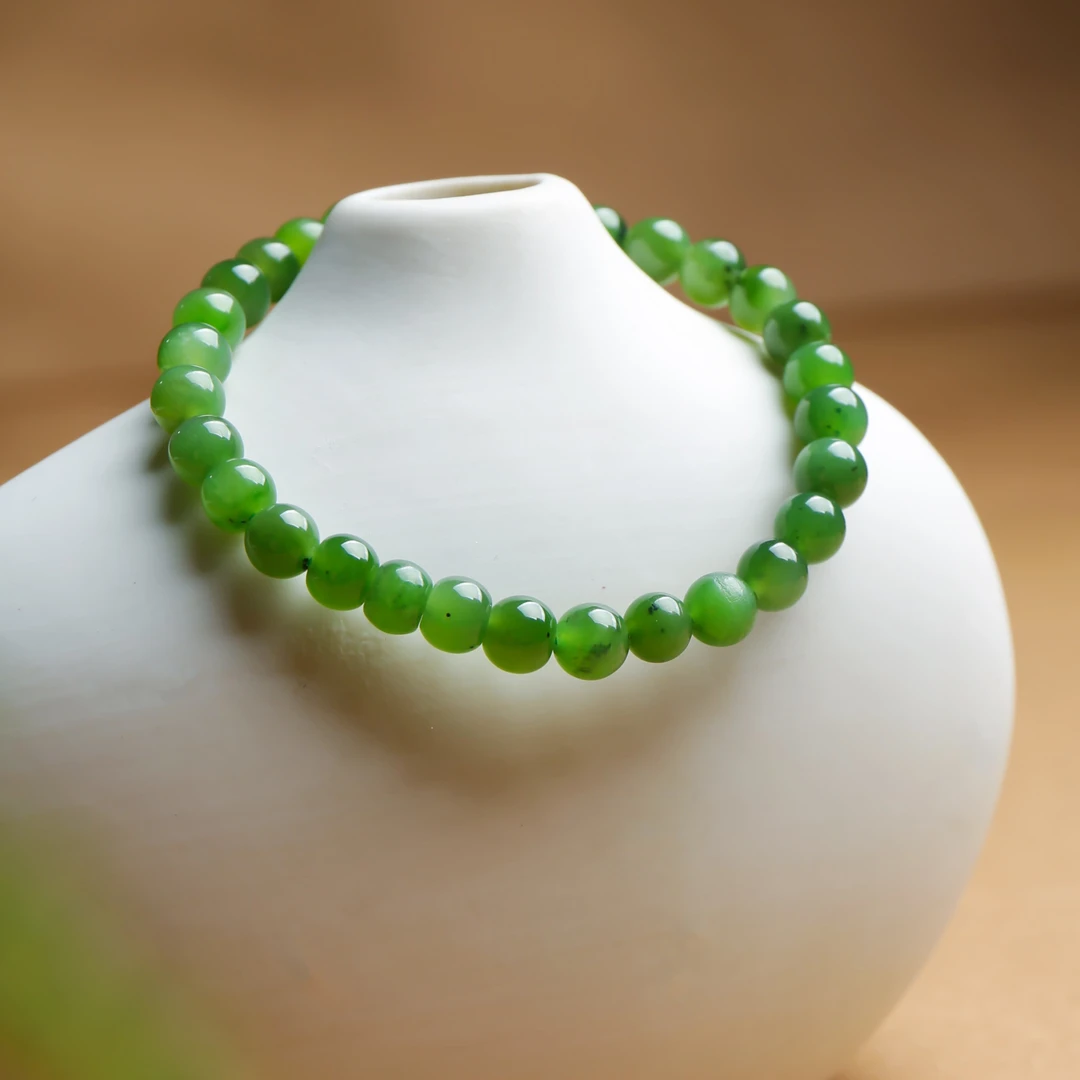 【十一臻选】天然和田玉碧玉手串简约款 卡5-6 xw