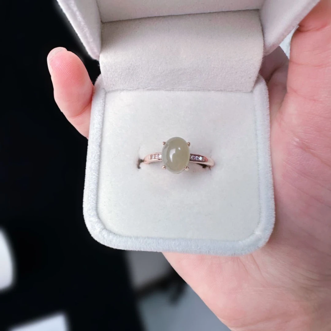 【十一臻选】天然和田玉戒指（活口可调节）简约时尚气质款xw