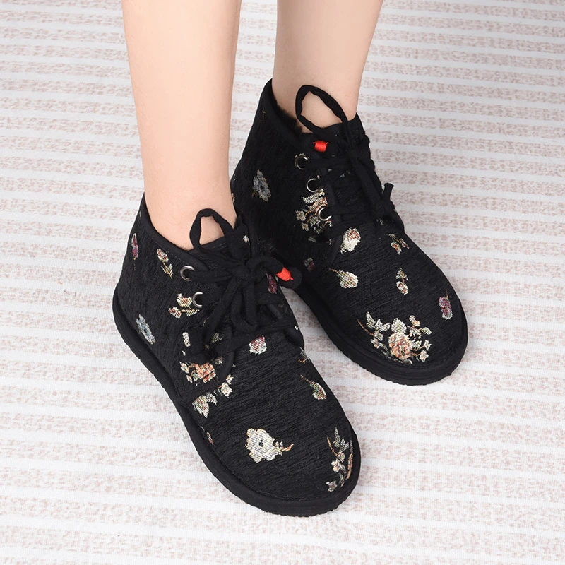 【芙蓉-高帮系带棉鞋】千层底手工布鞋刺绣布鞋传统布鞋民族风布鞋