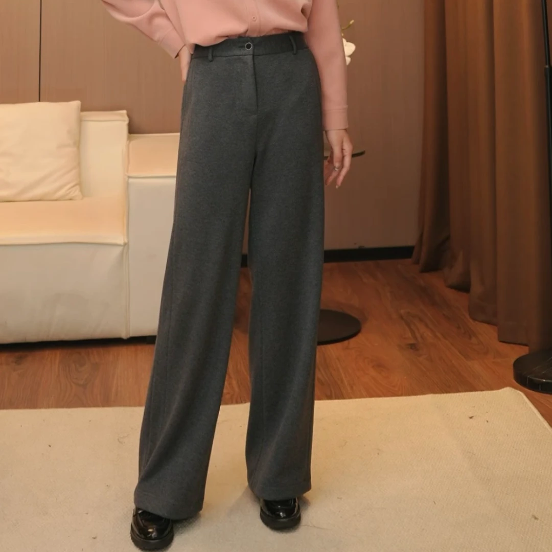 航拍毛呢秋装休闲阔腿裤24211518