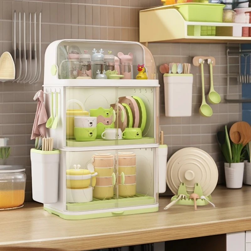 宝宝餐具收纳盒奶瓶收纳箱工具厨房碗筷沥水碗碟架婴儿辅食收纳柜