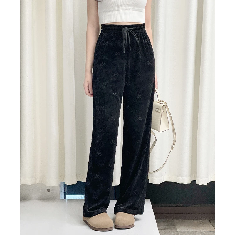 【懒人漫步】小个子定制秋冬经典百搭显瘦显高气质黑色休闲裤女