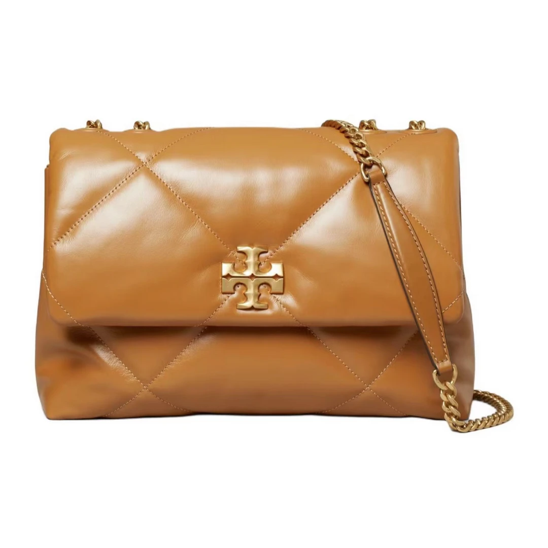 tory burch KIRA链条钻石菱格斜挎包棕色154704-200