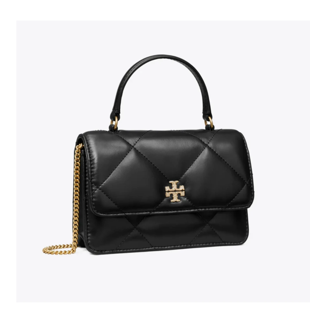 tory burch 轻奢时尚黑色密镶kira绗缝链条包 161339-001 预售