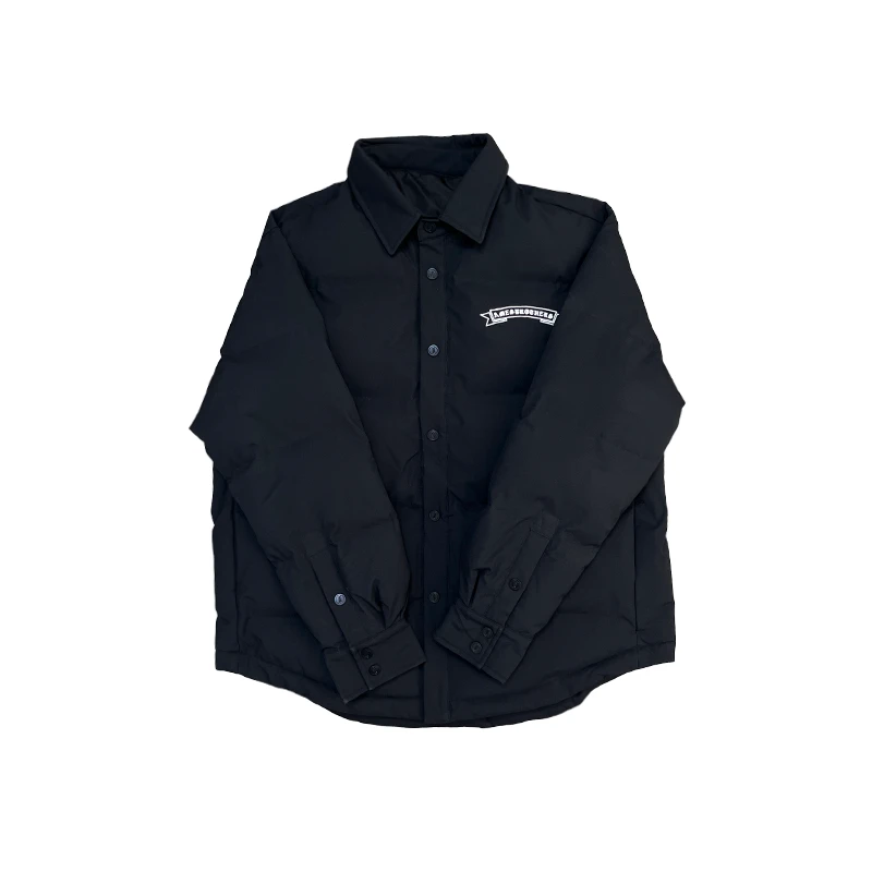 [N]黑色翻领刺绣十字潮流美式时尚出街儿童加棉外套（暖暖冬日）