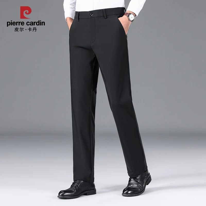 皮尔卡丹休闲裤男直筒男士休闲中年男裤中老年人爸爸装微弹长裤