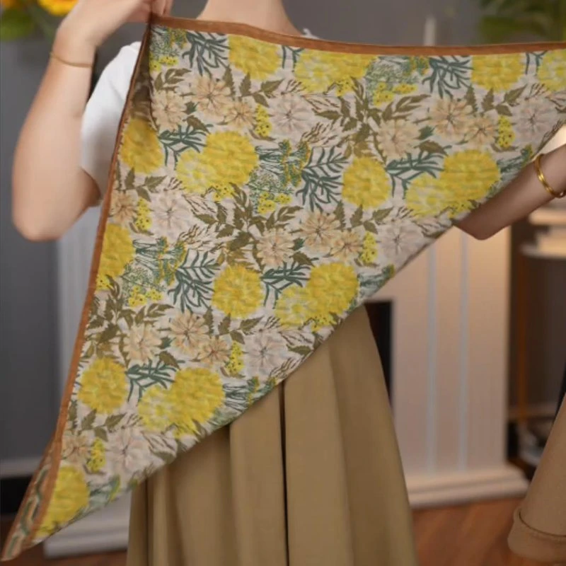 【秋笠】新款围巾双面色丝绒手感65方巾厚款文艺百搭丝巾