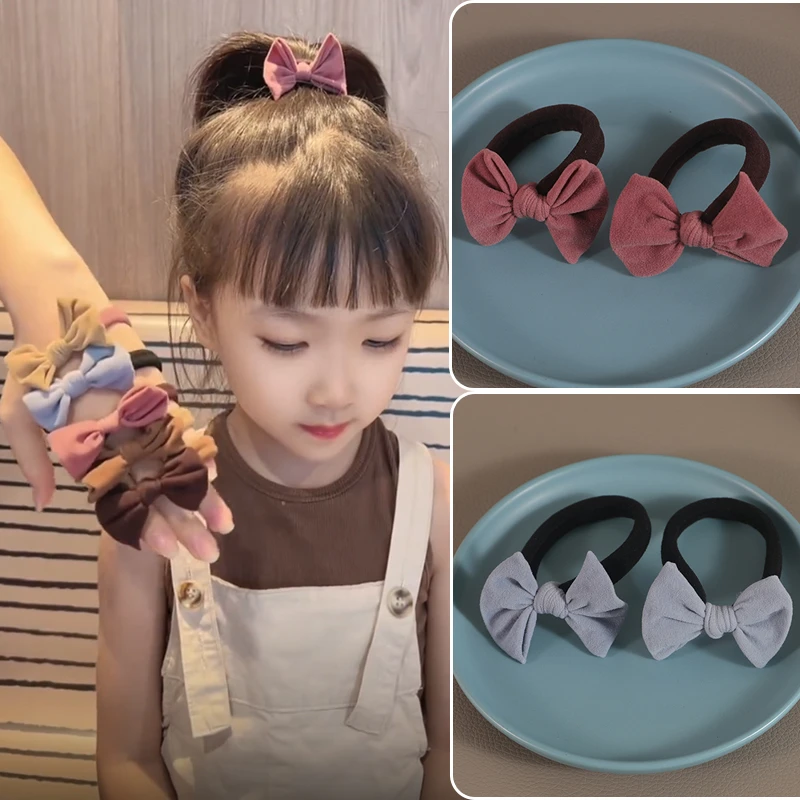 少女简约高弹力头绳气质丸子头发圈女扎头发橡皮筋蝴蝶结发绳头饰