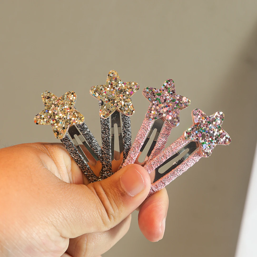 女童发饰手工闪钻掰掰夹儿童多形状刘海夹公主星星碎片发卡