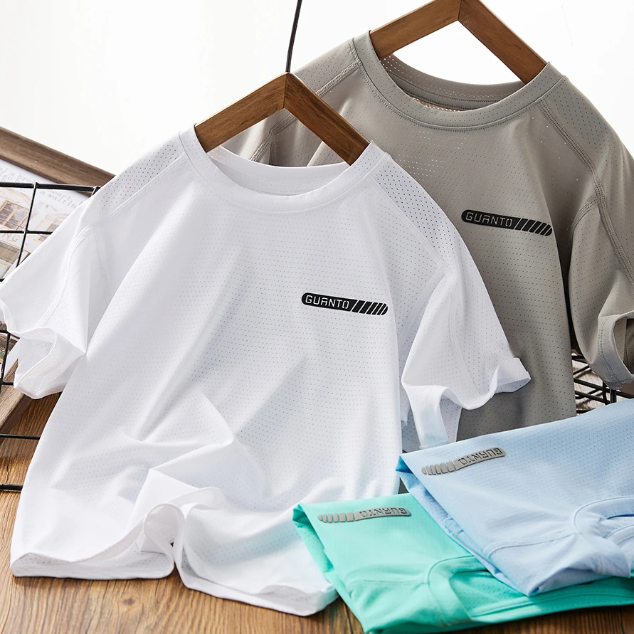 儿童2025新款夏季速干网眼短袖薄款透气T恤运动休闲圆领上衣