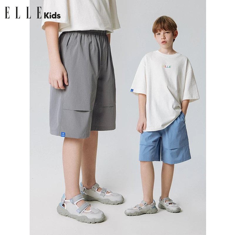 ELLE KIDS儿童工装风舒适男女童宽松薄款休闲裤速干五分裤A3