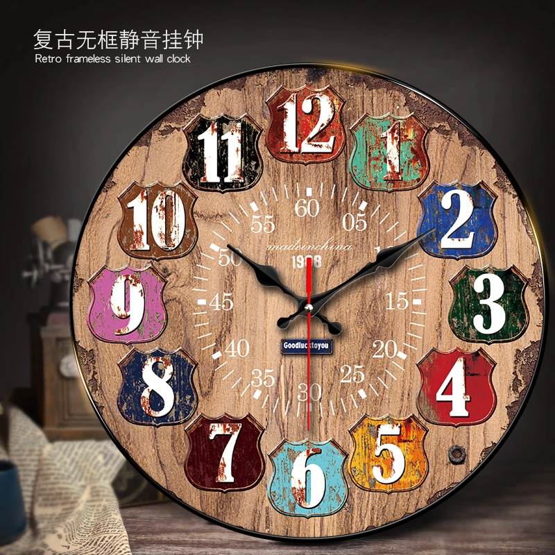 fugu05美式复古静音挂钟
