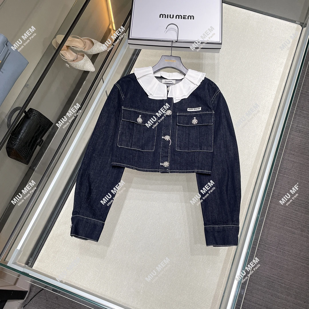 MIUMEM【牛仔千金】秋冬新款甜美少女感韩版千金上衣牛仔外套DY5705