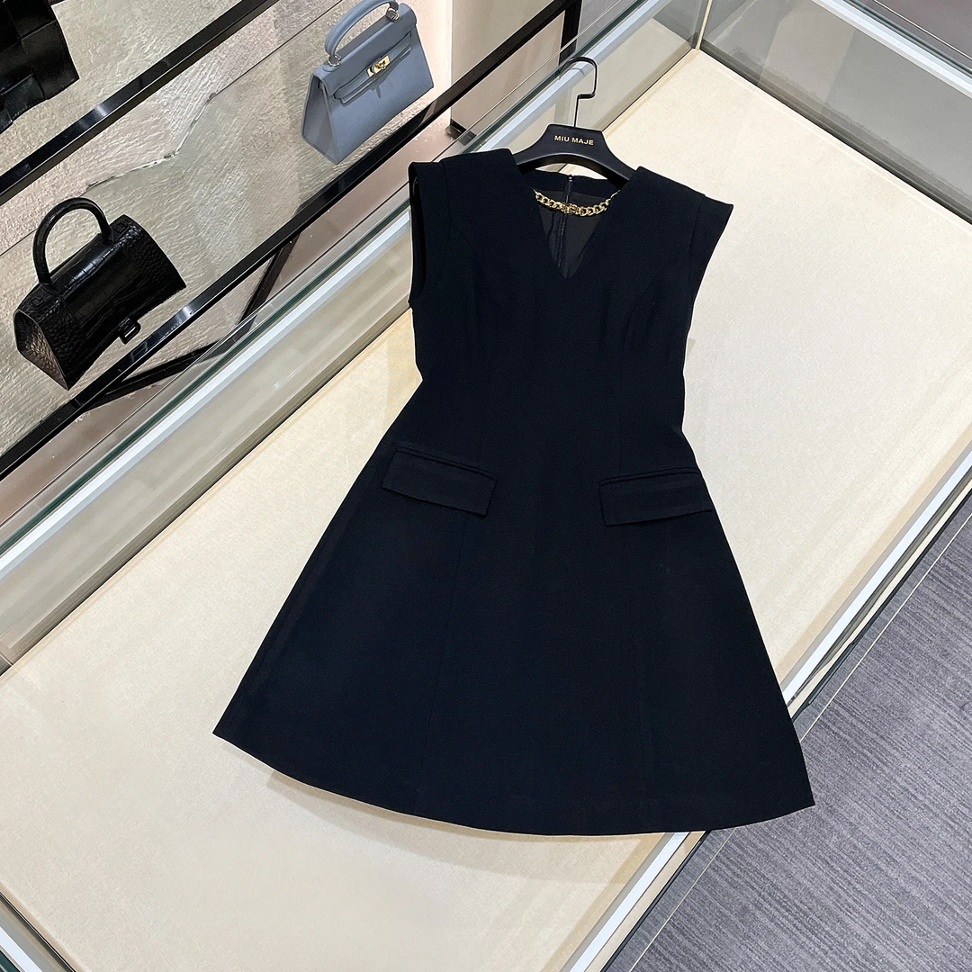 MIUMEM韩版收腰修身高奢女士法式女装连衣裙DY3508