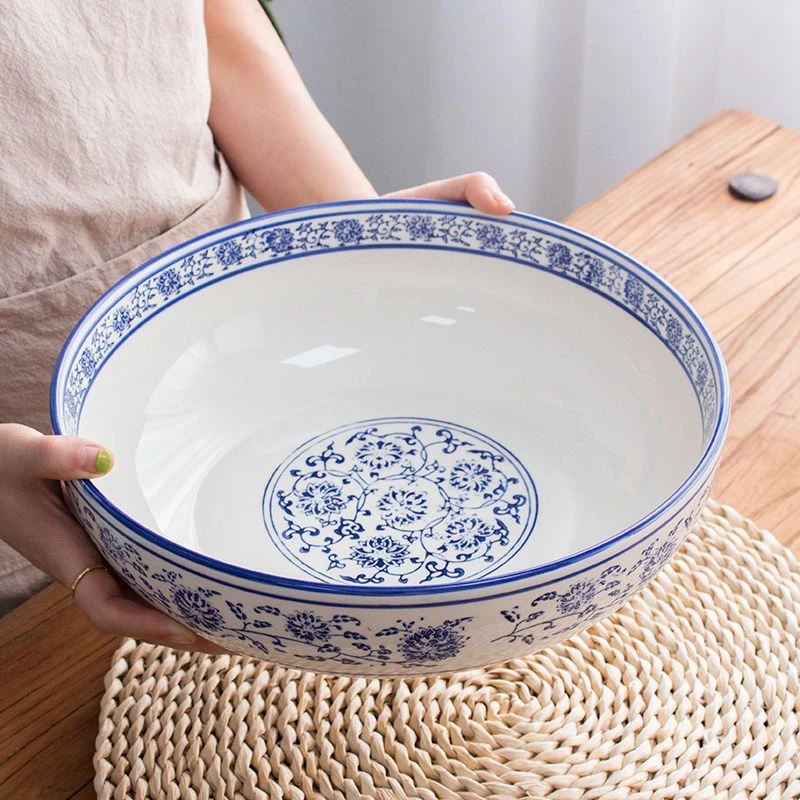 12英寸青花瓷超大加厚陶瓷大碗酸菜鱼盆
