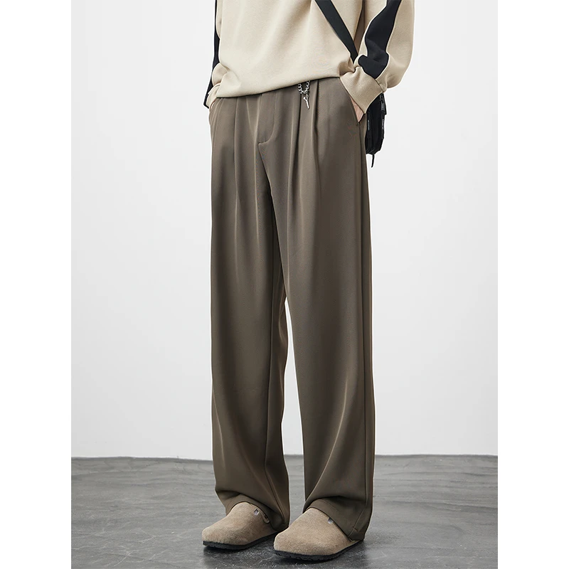 Kuvine美式高街垂感西裤男秋季宽松百搭直筒阔腿休闲长裤秋冬加绒