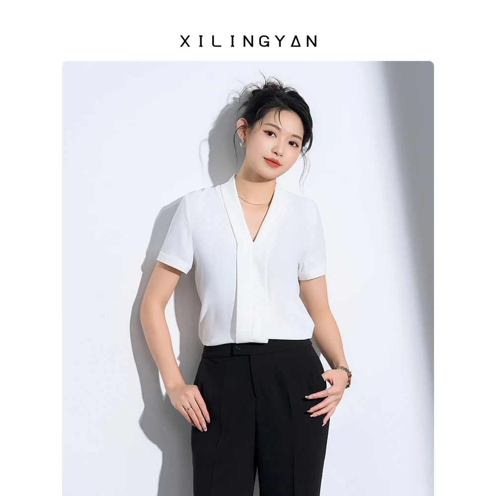 XILINGYAN【衬衣】夏季短袖套头白衬衫  B11221