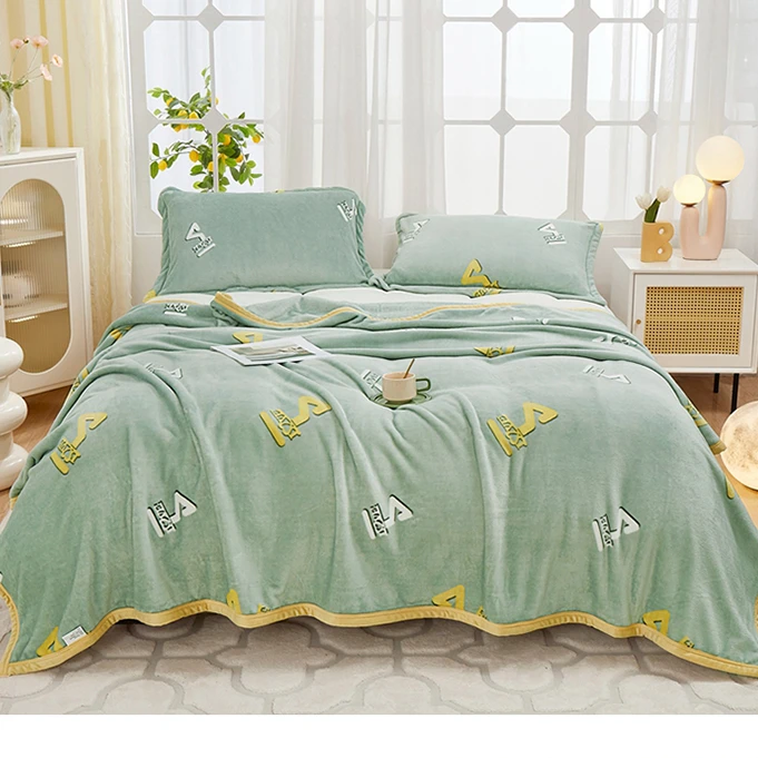 【牛奶绒毛毯】印花牛奶绒盖毯不掉毛不静电睡毯加绒学生单人松弛感