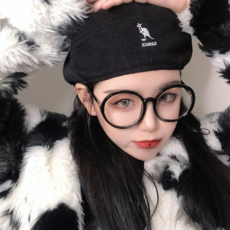 时尚ins网红风圆框可爱黑框眼镜框女防蓝光眼镜大框软萌平光镜男