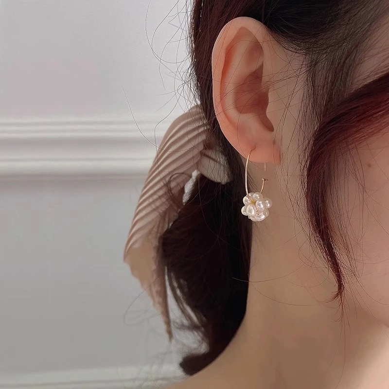花式珍珠耳环女小米珠法式原创设计气质耳饰百搭耳坠2021年新款
