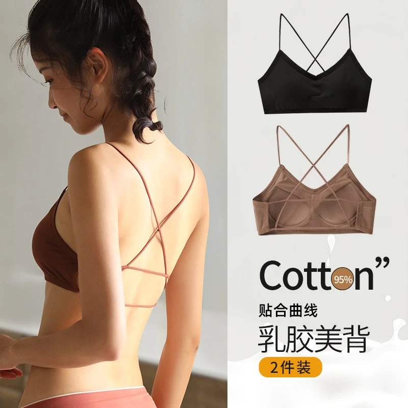 吊带防走光无钢圈美背心抹胸内衣女文胸聚拢小胸运动裹胸薄款胸罩