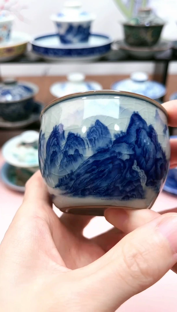 【闪购商品】陶瓷杯老陶泥千里江山缸杯