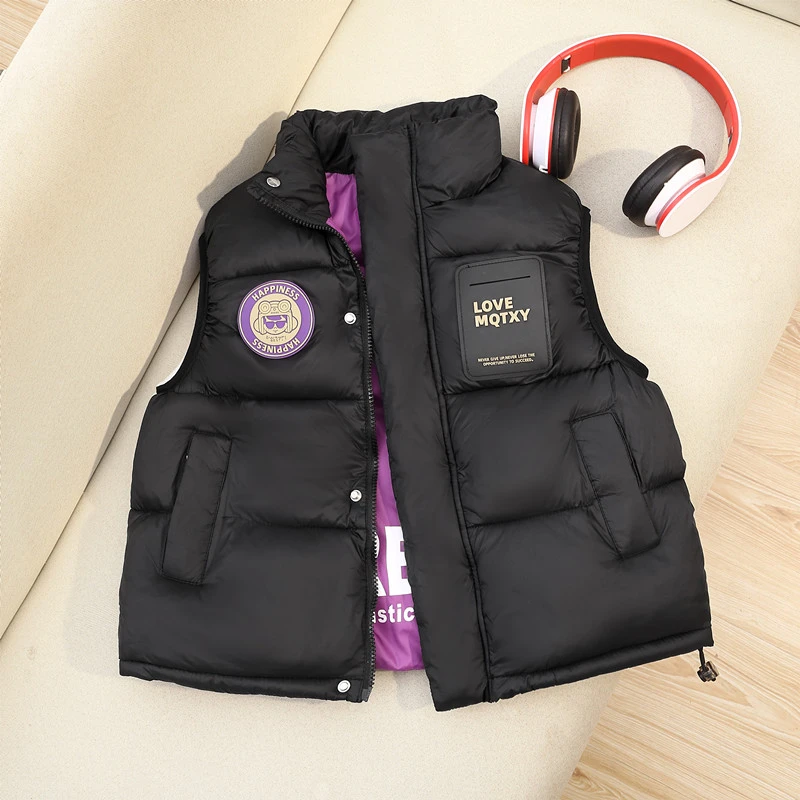 新款儿童棉马甲秋冬外穿加厚保暖坎肩男童女童中大童双标马甲背心