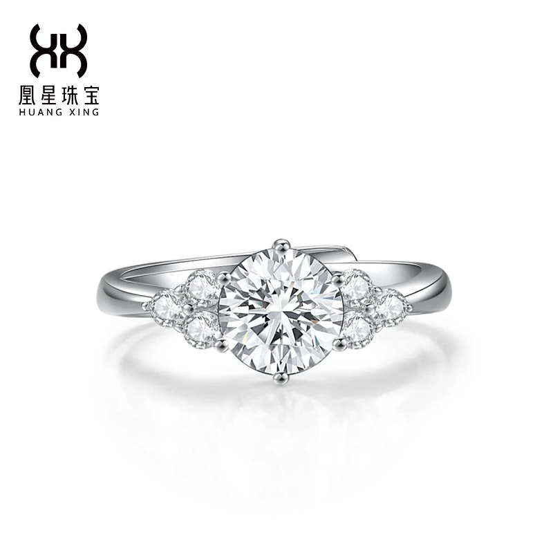 925银莫桑石戒指 【梦境城堡系列】爱乐之城莫桑钻戒指百搭经典气质