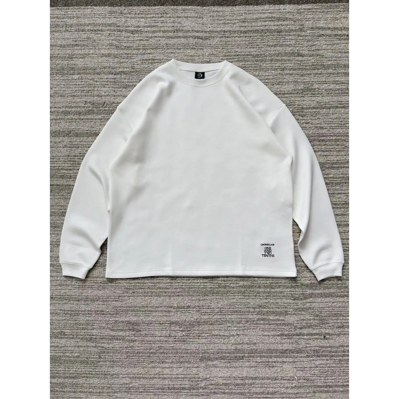 Gnomes lab 23AW 定织3.0软糯亲肤空气层刺绣标语长袖宽松打底T