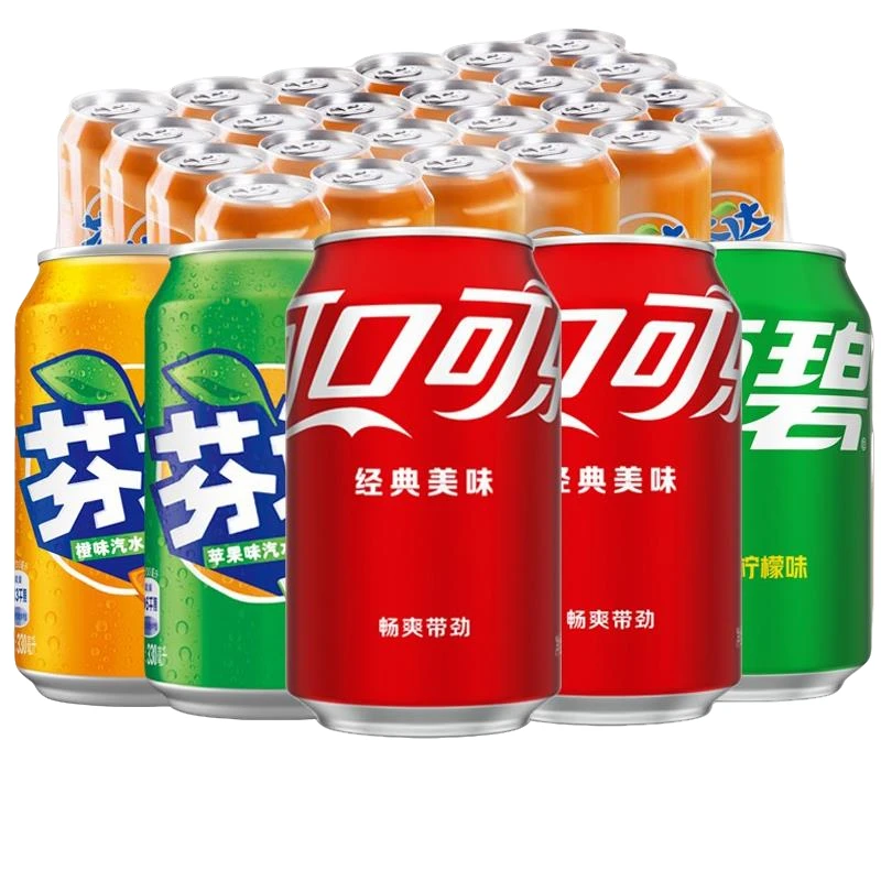 可口可乐雪碧芬达橙苹果330ml*6罐/12罐整箱碳酸饮料汽水易拉罐