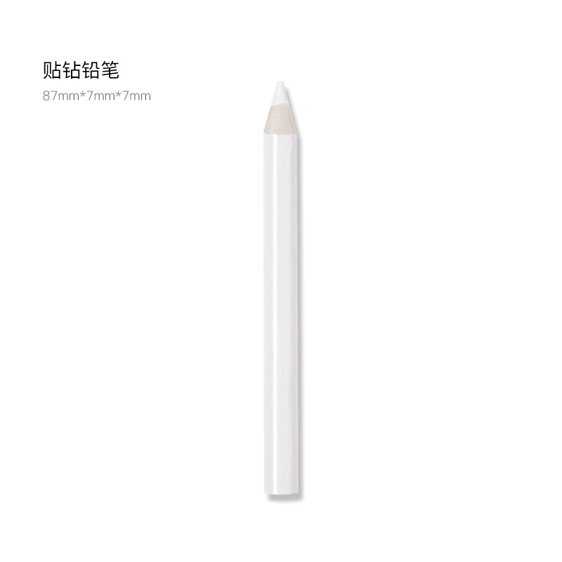 美甲白色点钻蜡笔