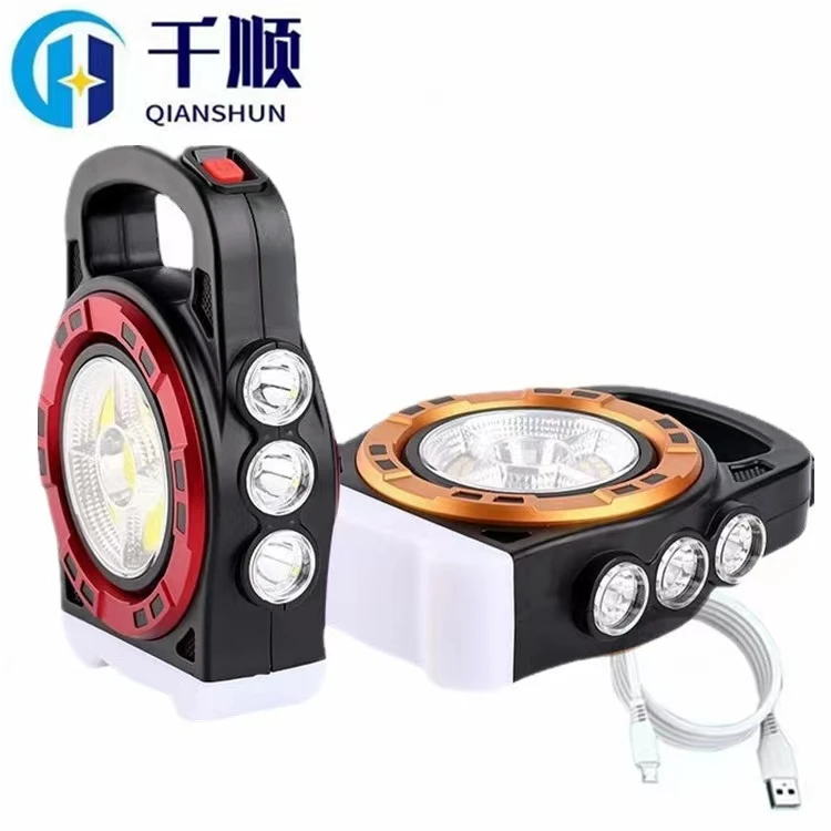 上谷 新款太阳能户外强光6678手电筒