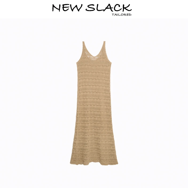 New slack NX24275 no退no换 棉麻休闲百搭设计感连衣裙