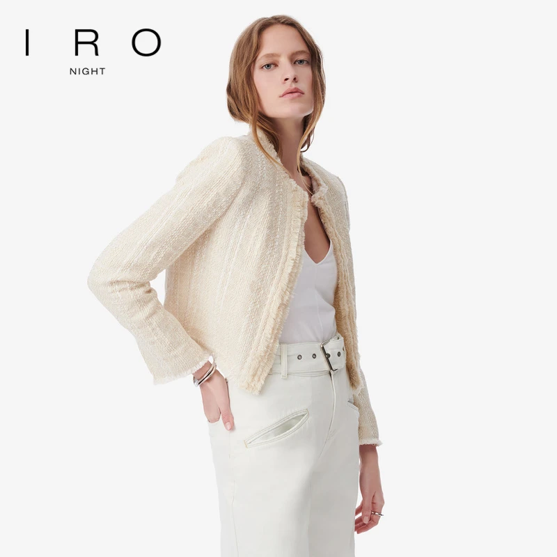 【旧ID】IRO Night 气质雅丹风外套小香风圆领毛边编织法式轻奢春季