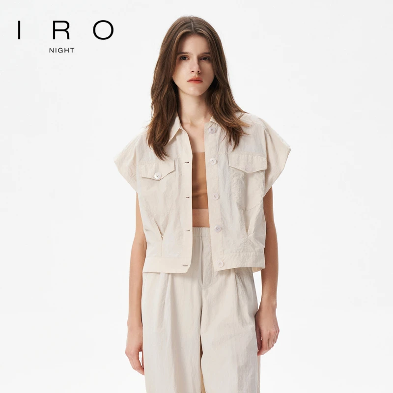 IRO Night 工装马甲短款无袖飞肩衬衫法式轻户外休闲慵懒风夏季